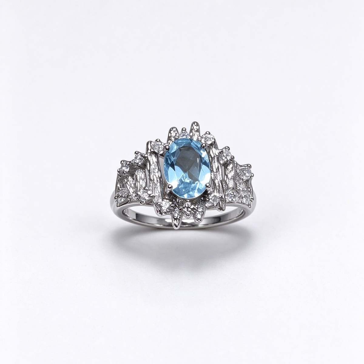 The Queen's Crown - Cervical Cancer Awareness Ring, Natural Topaz S925 Adjustable Open Ring
