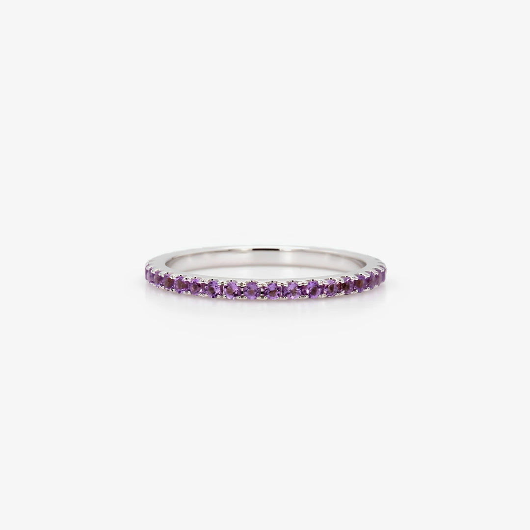 Lupus Awareness Gift Purple Half Eternity Ring