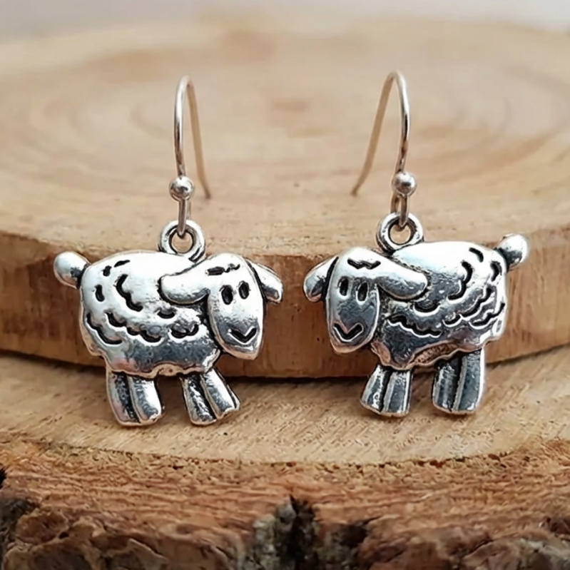 Vintage Sheep-shaped Pendant Earrings