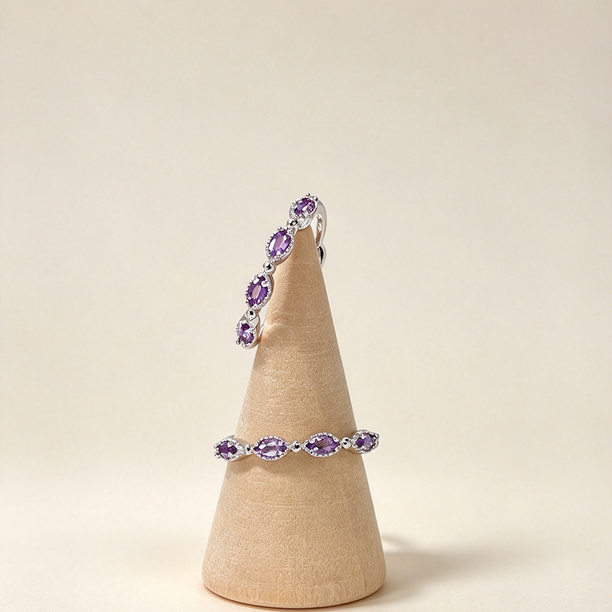 S925 Natural Amethyst Ring, Gemstone Jewelry Symbolizing Peace & Calm