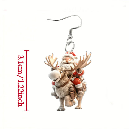 Christmas Santa Claus Deer Earrings