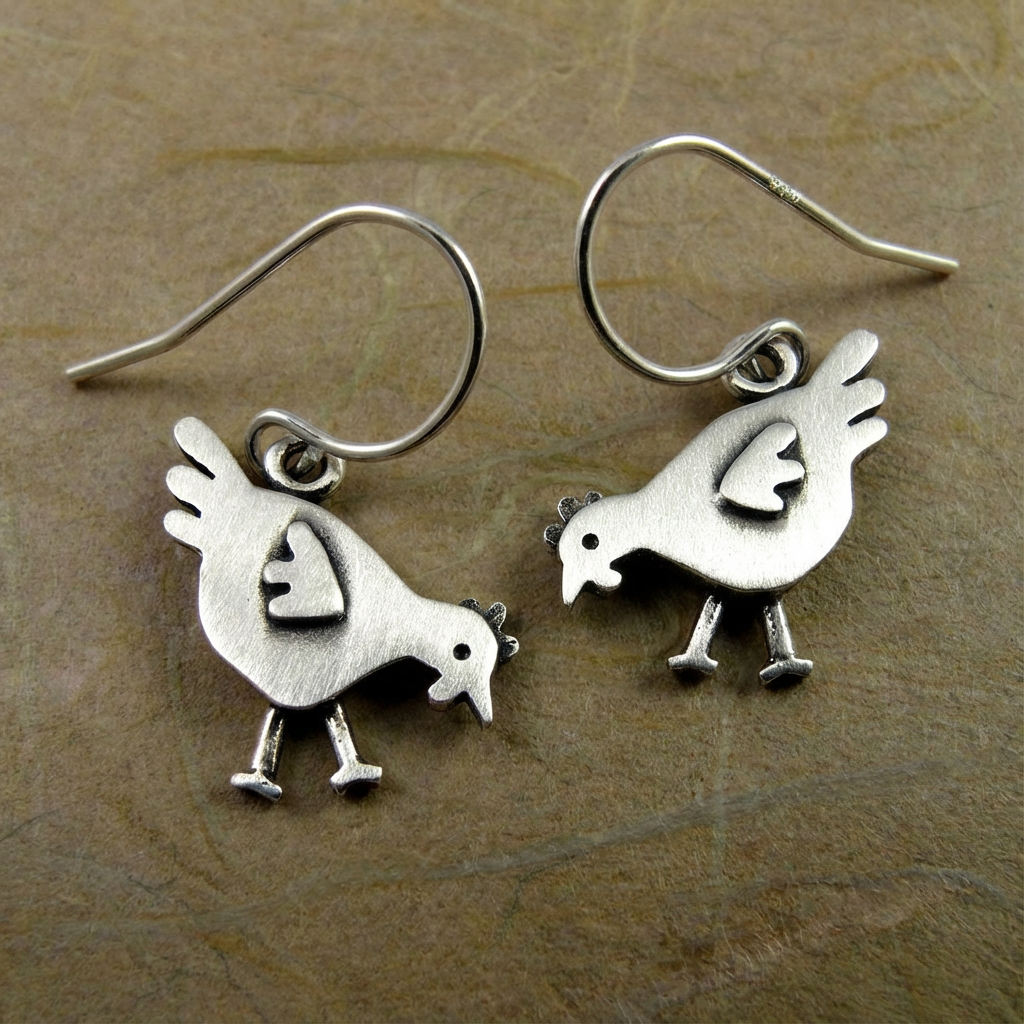 Vintage Chicken Earrings