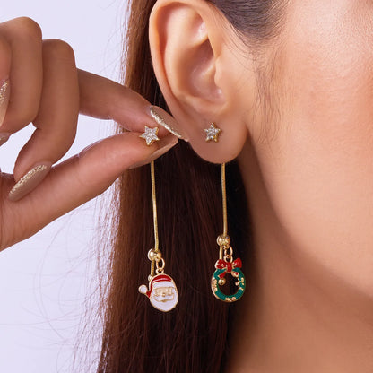 Santa Claus Asymmetrical Earrings