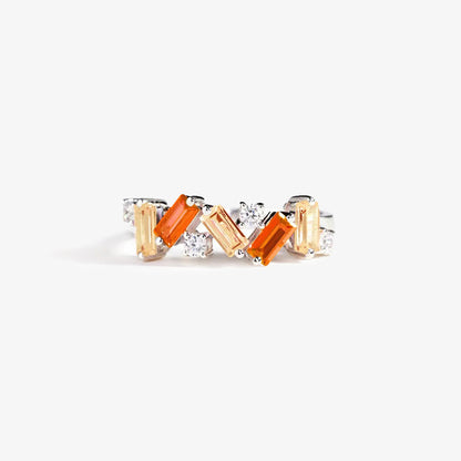 S925 CRPS/RSD Awareness Orange Stone Ring