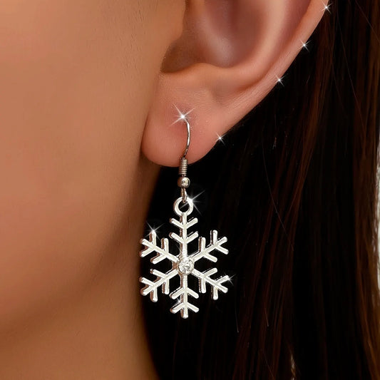 Christmas Exquisite Snowflake Rhinestone Earrings