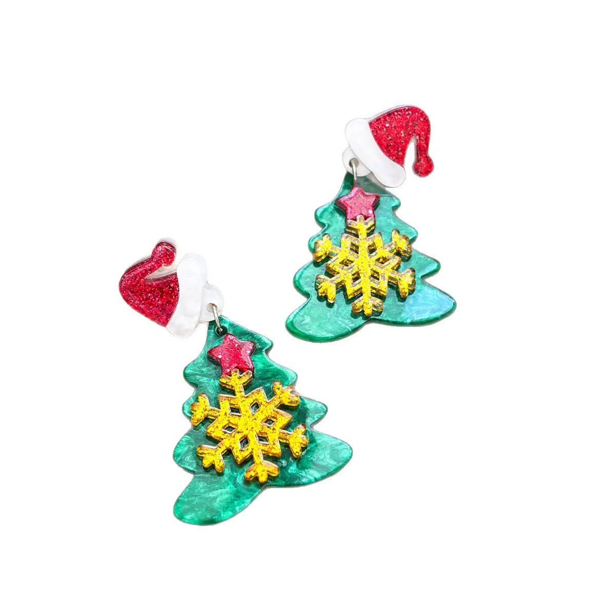 Christmas Snowflake Christmas Hat AcrylicEarrings