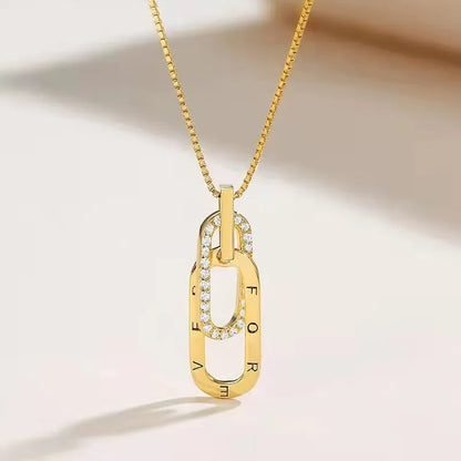 For Daughter-in-Law - S925 We Are Forever Linked Together Interlocking Circle Necklace