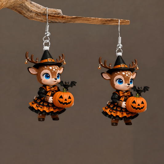Halloween Witch Deer Dangle Earrings