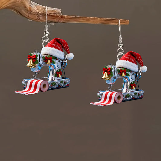 Christmas Sewing Machine Earrings