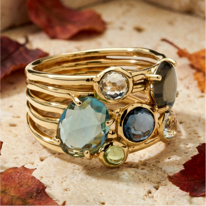 Multi Colored Geometric Pattern Ring