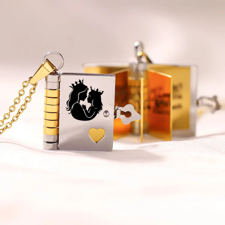 For Daughter - Straighten Your Crown Book Necklace