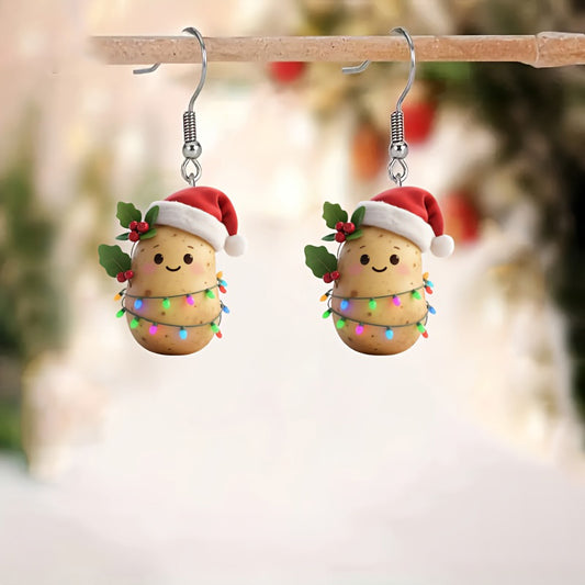 Christmas Cute Potato Pattern Acrylic Earrings