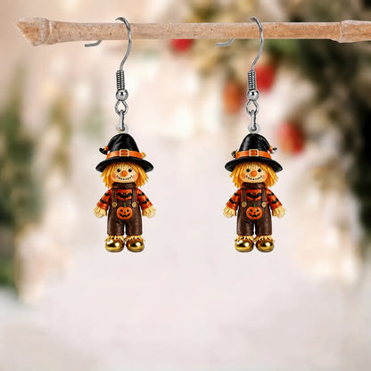 Scarecrow Halloween Dangle Earrings