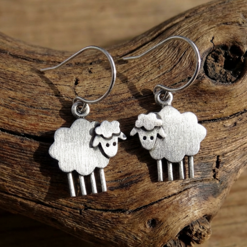Vintage Sheep Earrings