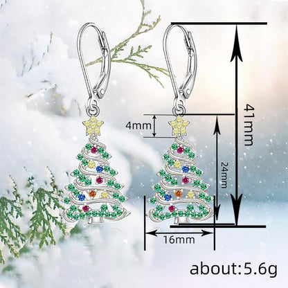 Zircon Christmas Tree  Earrings