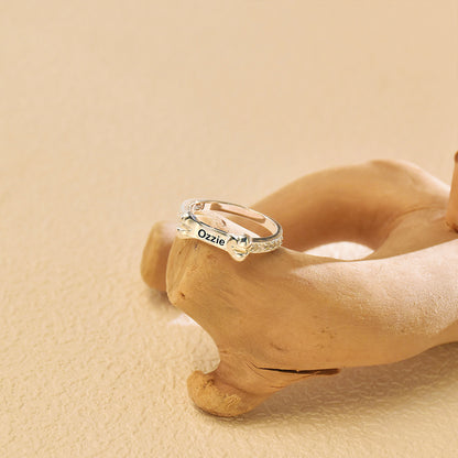 Personalized Dog Bone Shaped Ring