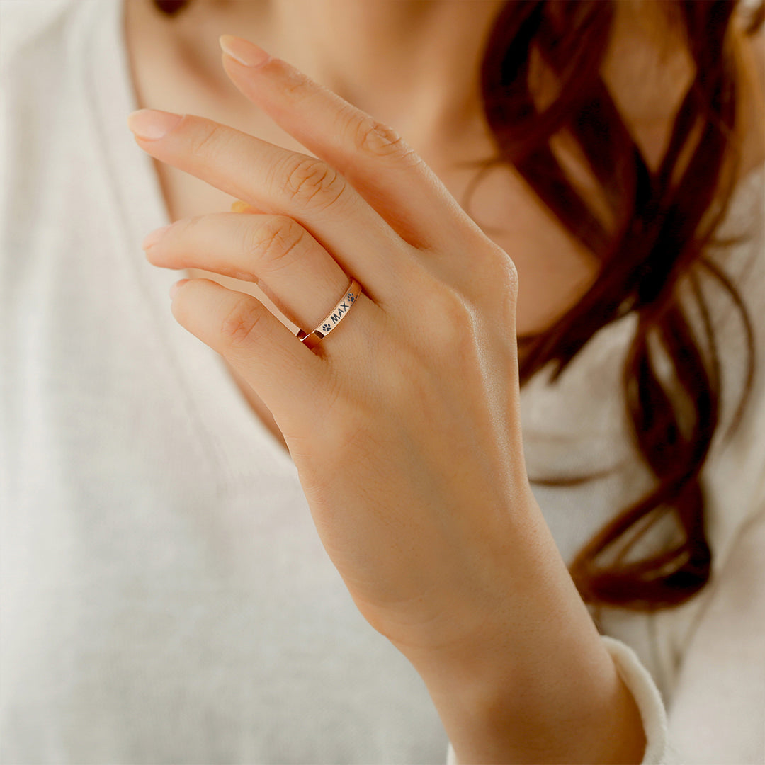 For Dog Mom - Personalized Pet Name Ring