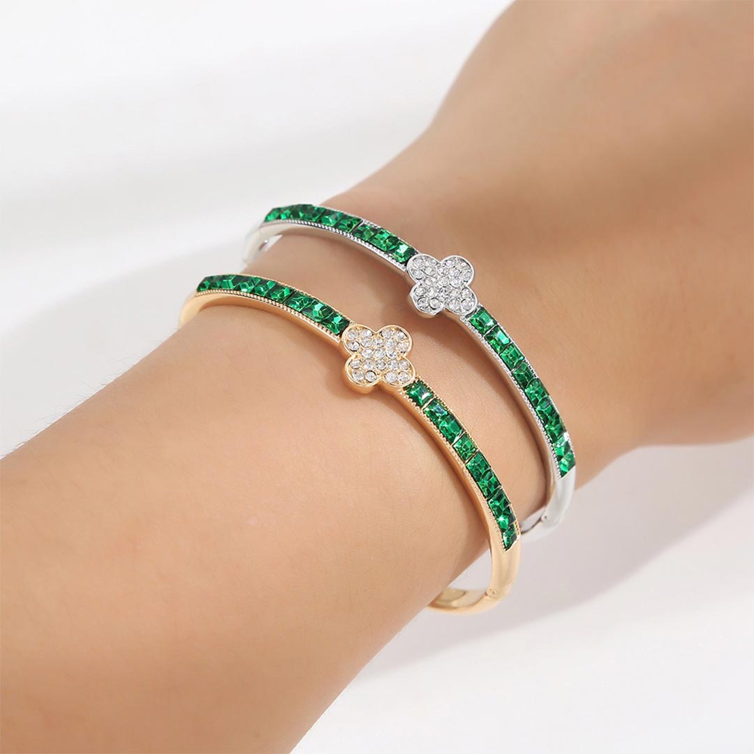 To my daughter-four-leaf clover diamond bracelet