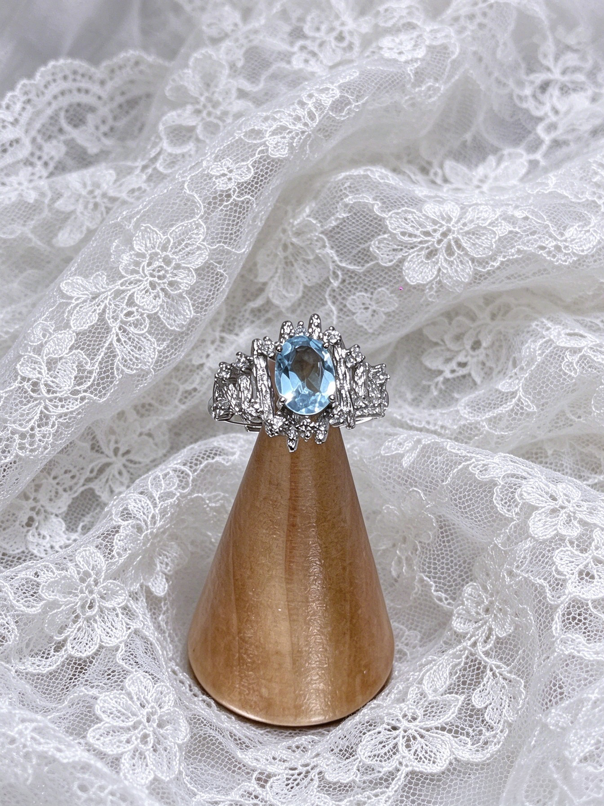 The Queen's Crown - Cervical Cancer Awareness Ring, Natural Topaz S925 Adjustable Open Ring