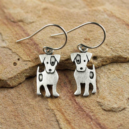 Tiny Jack Russell Terrier Earrings
