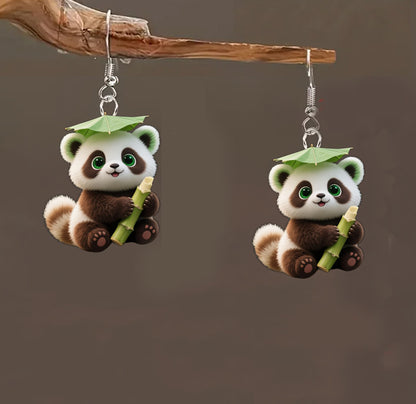 Christmas Panda Earrings