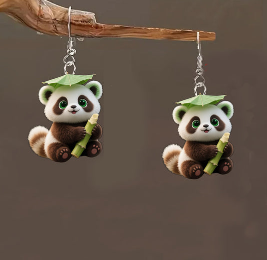 Christmas Panda Earrings