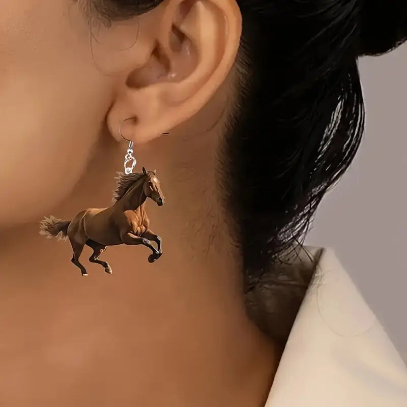Christmas Brown Steed Earrings