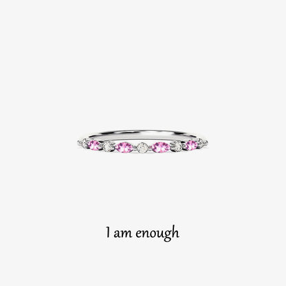 I Am Enough Pink Marquise Ring