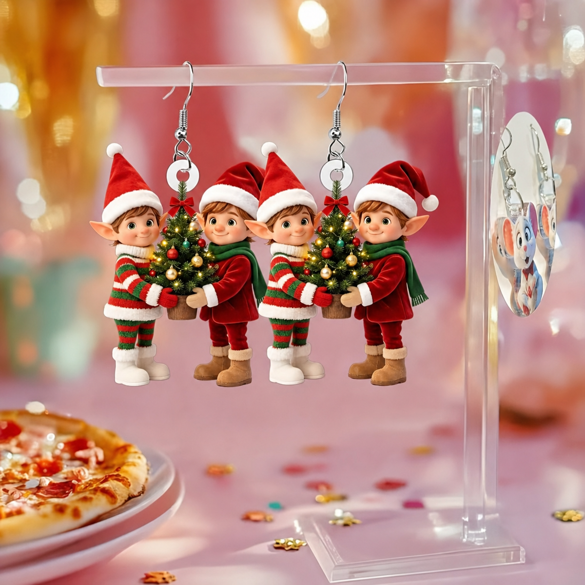 Christmas Elf Couple Dangle Earrings