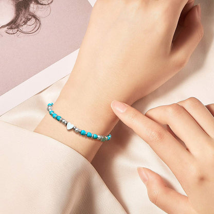 To My Granddaughter-Turquoise Heart Bracelet