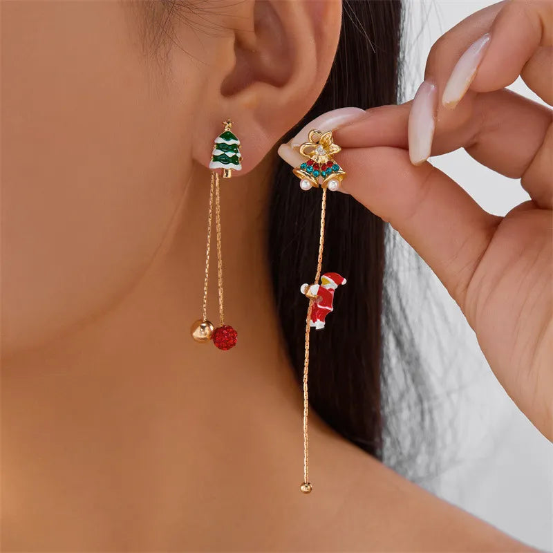 Santa Claus Asymmetrical Earrings