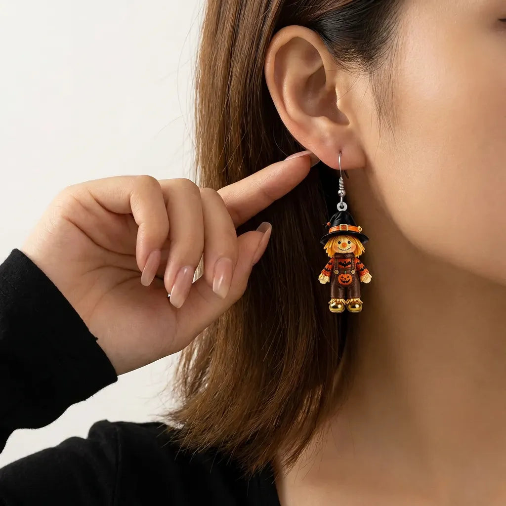 Scarecrow Halloween Dangle Earrings