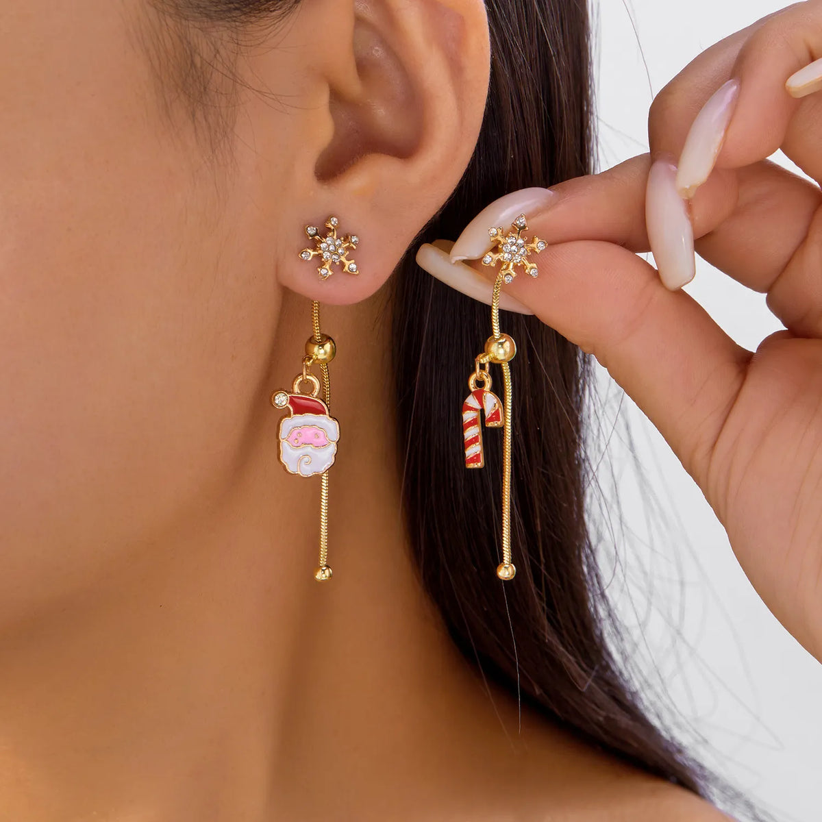 Santa Claus Asymmetrical Earrings