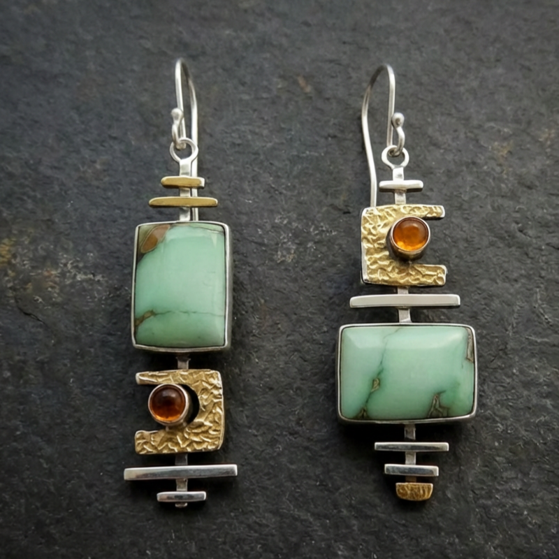 Boho Vintage Geometric Drop Hook Earrings