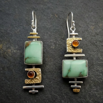 Boho Vintage Geometric Drop Hook Earrings