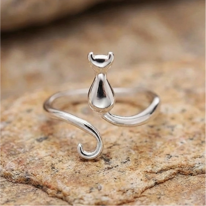 Vintage Kitty Open Ring