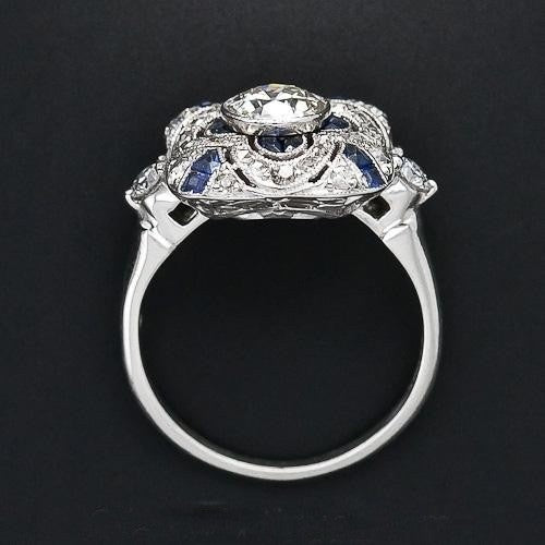 White Diamond Blue Drip Oil Ring