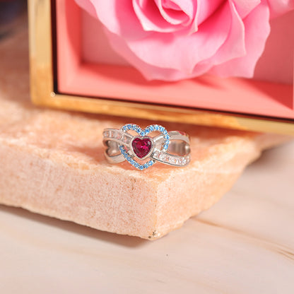 S925 Mother & Daughter Forever Linked Together Custom Infinite Love Ring