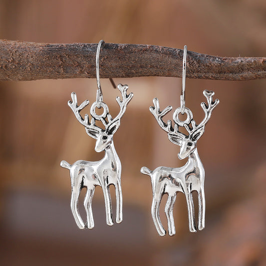 Vintage Christmas Deer Earrings