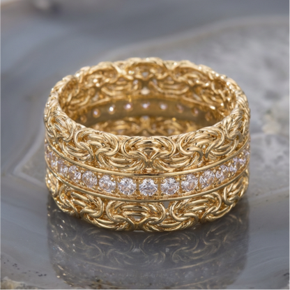 Gold Wide Inlaid Ring