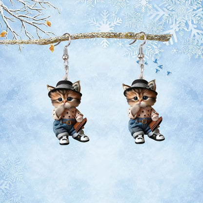Cartoon Cat Decorative Pendant Earrings