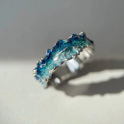 Irregular Blue Gradient Ring