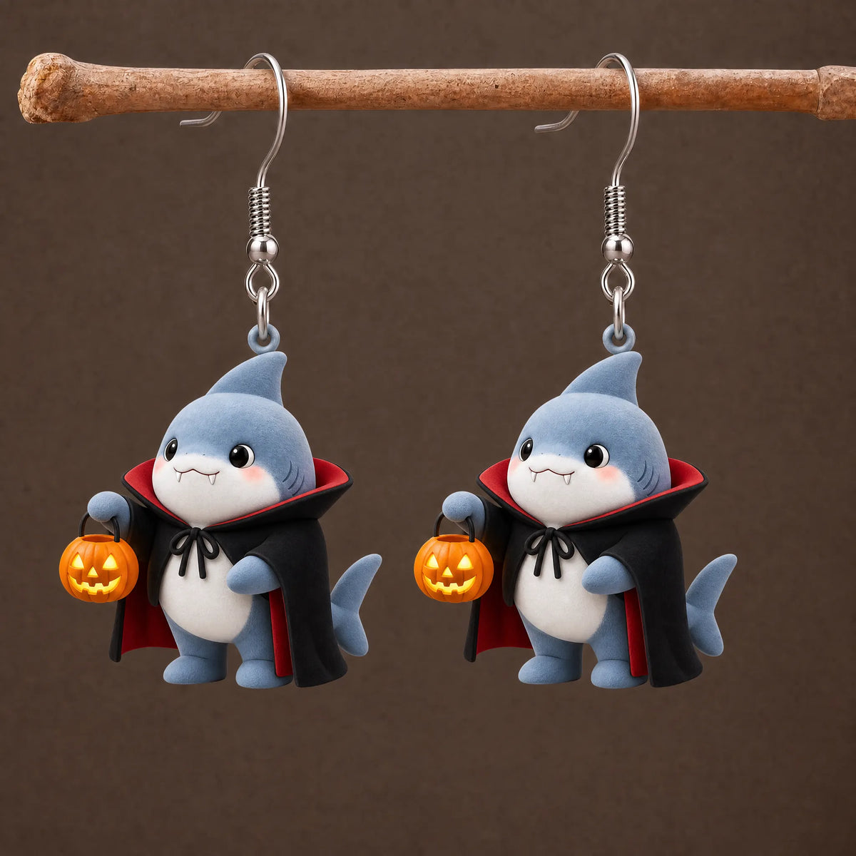 Vampire Shark Halloween Earrings