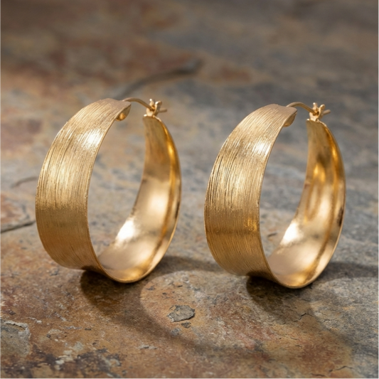 Vintage Golden Hollow Hoop Earrings