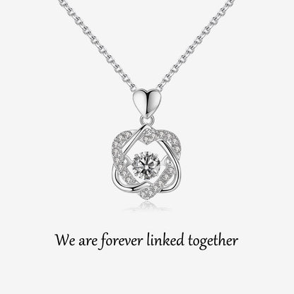 For Unbiological Daughter - S925 We Are Forever Linked Together Love Knot Necklace