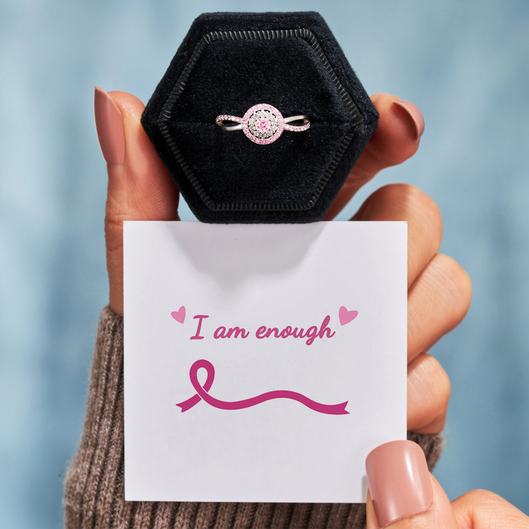 S925 Raise Awareness I Am Enough Circle Ring