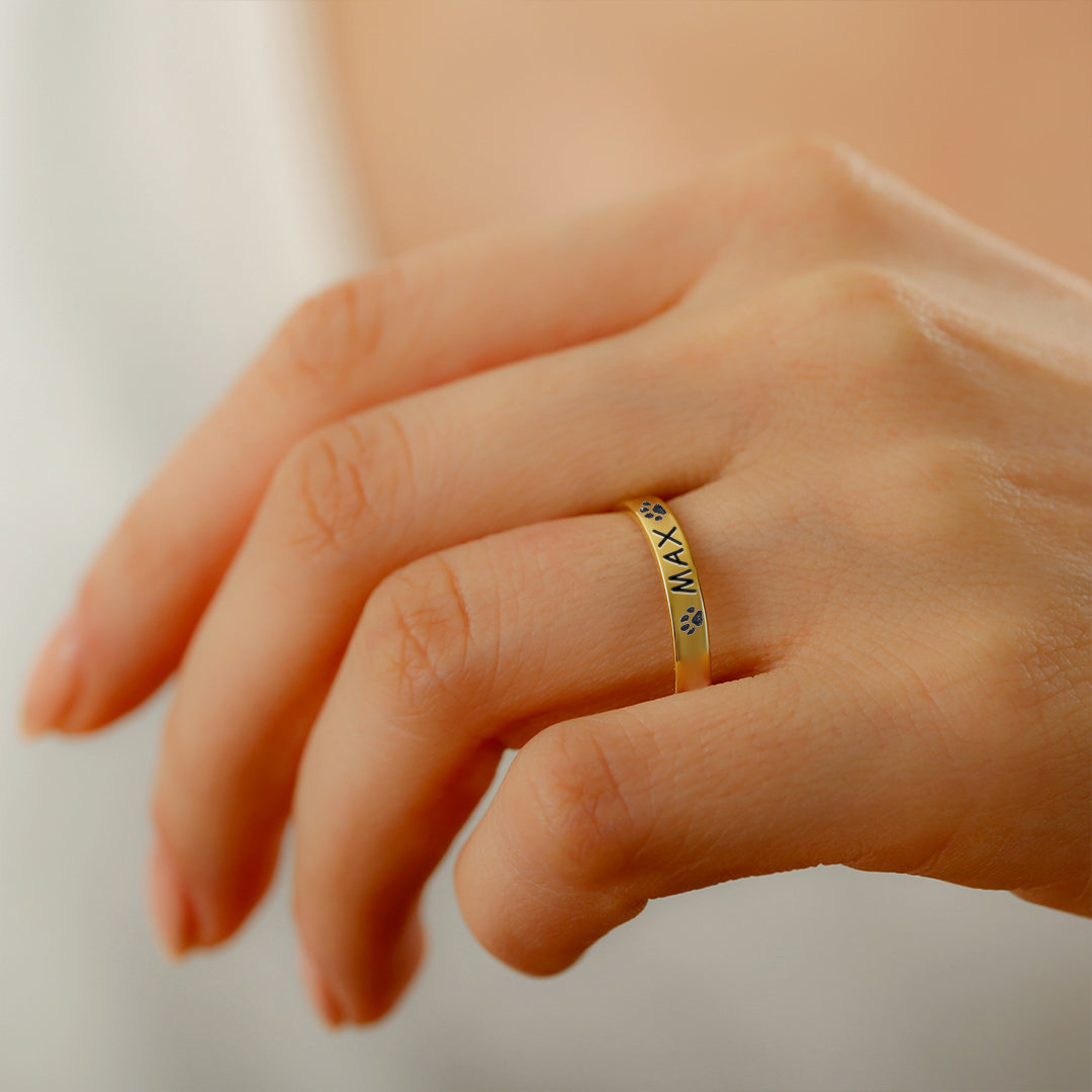 For Dog Mom - Personalized Pet Name Ring