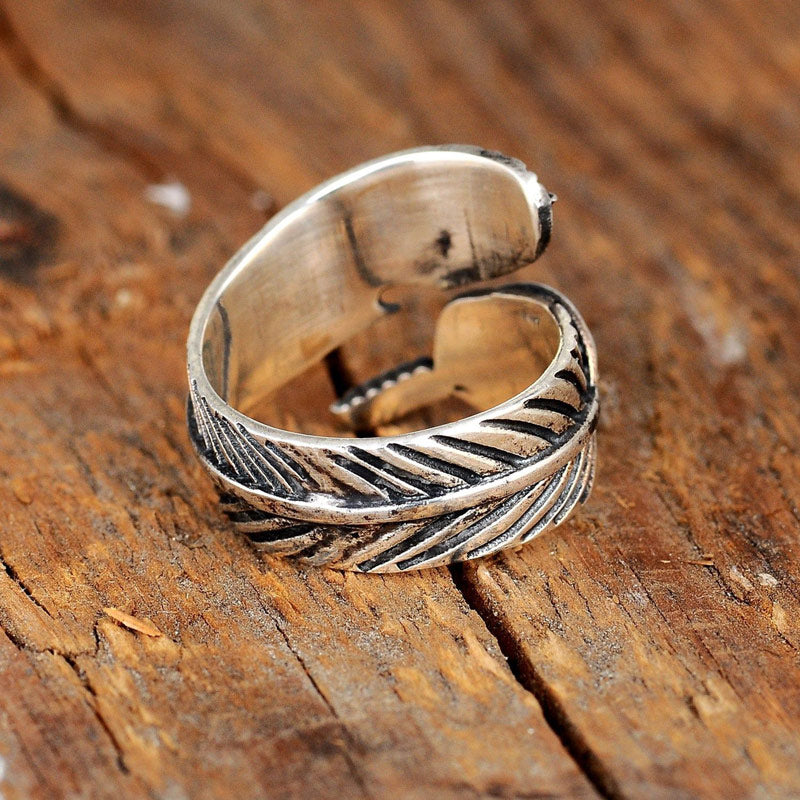 For Memorial- Your Guardian Angel Watching and Protecting Feather Ring