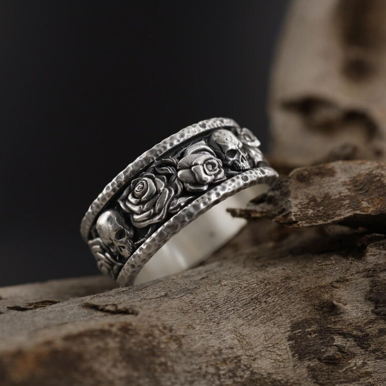 Vintage Skull Flower Ring