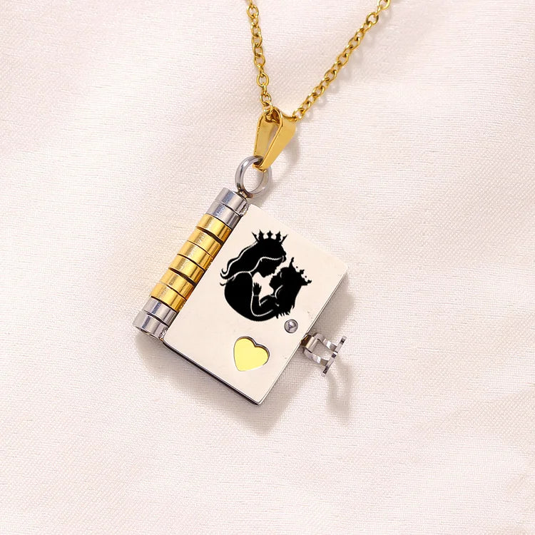 For Daughter - Straighten Your Crown Book Necklace
